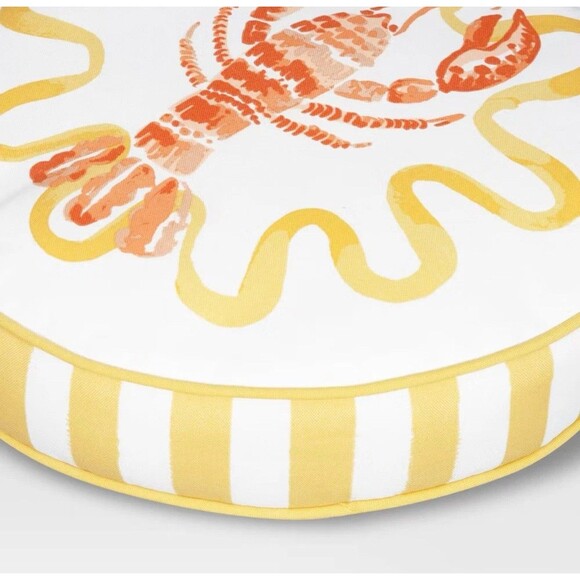 Threshold 16” Round Outdoor Throw Pillow Yellow Lobster Patio Cushion NEW - Picture 4 of 6